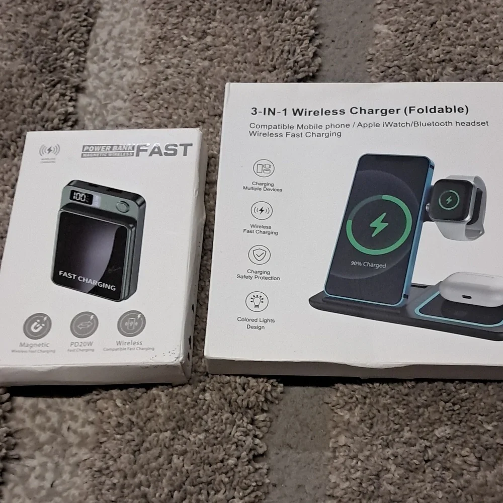 Magnetic Wireless Fast Charging Power Bank & 3 In 1 Wireless Foldable Charger